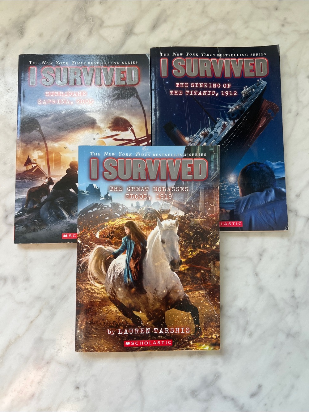 Scholastic I Survived Paperback Set - Blue, Dark Blue, Brown Covers